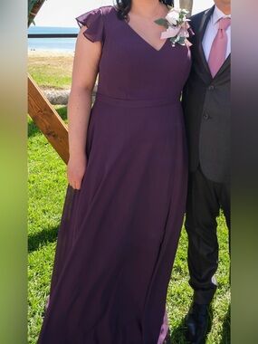 Dark Purple Azazie Dress - Size 16